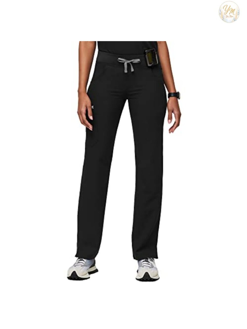 Women's Cargo Scrub Pants Straight Leg Drawstring 4 Pockets